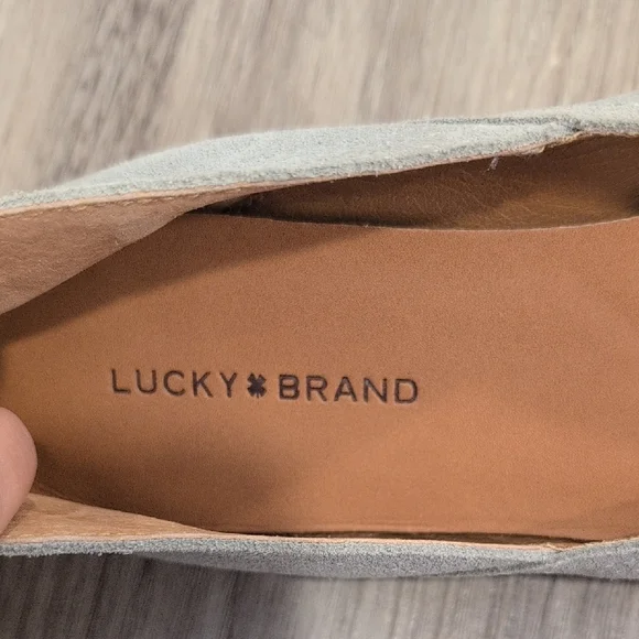 Lucky Brand Women's Light Gray Suede Loafers - Picture 2 of 4